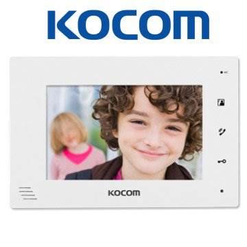 Kocom KCV-D372-W Video Door Intercom 7" Monitor Station Hands-free, 2-wire system, White