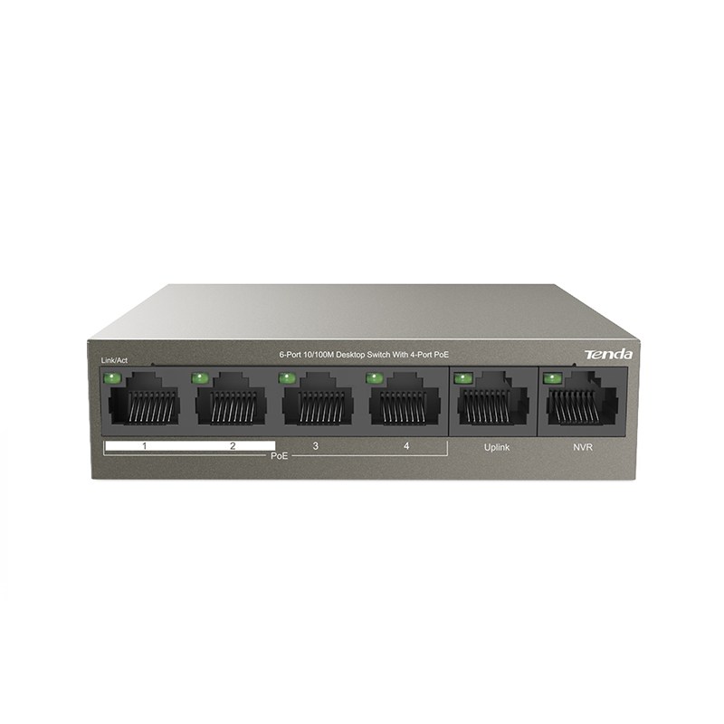 Tenda 6 Port with 4 Port PoE 58W Desktop Switch TEF1106P-4-63