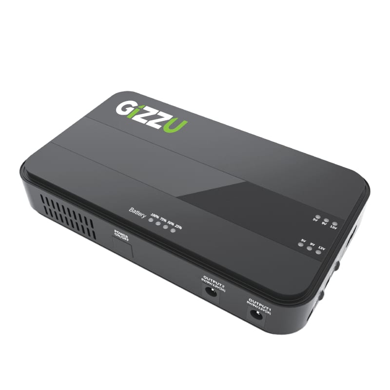 GIZZU 36W 32Wh 8800mAh Mini Dual DC UPS