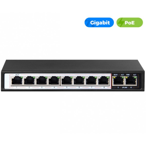 UltraLAN 8 PORT GIGABIT POE ETHERNET SWITCH 2 GE UPLINK