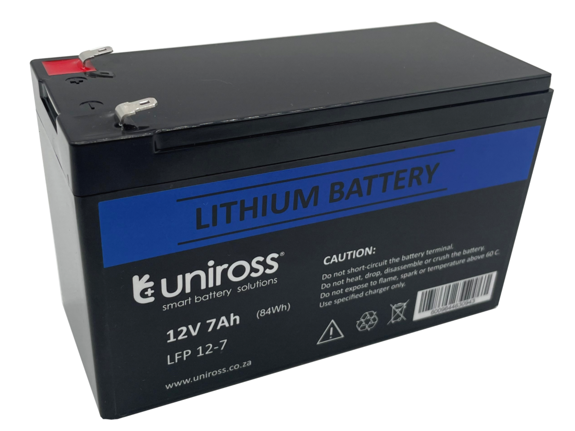 UNIROSS 12V 7AH LITHIUM BATTERY - ALARM ONLY