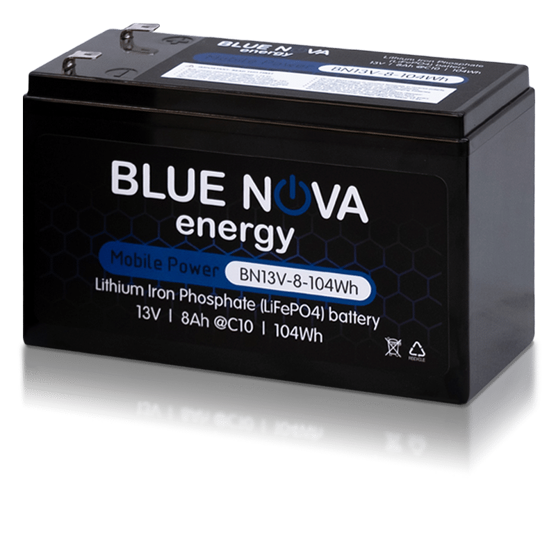 BlueNova 12V 8AH Lithium Battery BN13V-8-104Wh